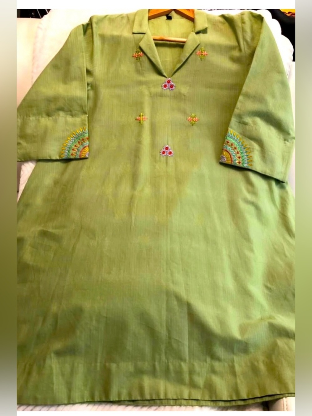 A Line Embroidered cotton shirt Size Medium.Long sleeve.